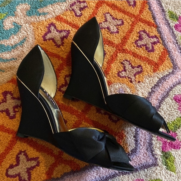 Nina formal satin wedge heels - Picture 3 of 8